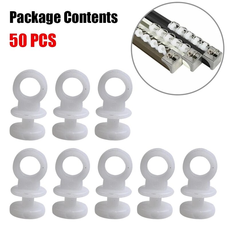 Hot Sale Newest Reliable Useful Curtain Track Gliders Runners Van 50X Caravan Boat Curtain Fit For Camper Plastic