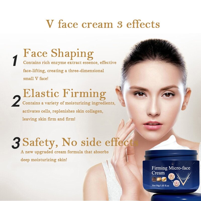 V Shape Slimming Cream Face-lift Removal Double Chin Firming Tighten Mandibular line Slimming Muscle Fat Burning Cream 30g