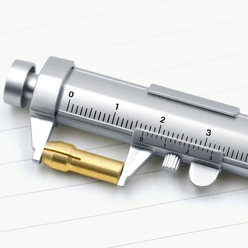 Multifuncional Vernier Caliper Marker, caneta de medição ABS, papelaria esferográfica, ferramenta de medição manual, 2 em 1, 0-100mm