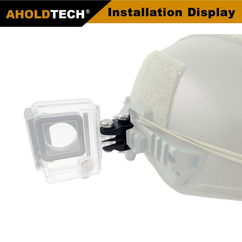 Tactical Helmet Rail Camera Fish Bone, Adapter Connector para GoPro Hero Cameras e outras câmeras esportivas