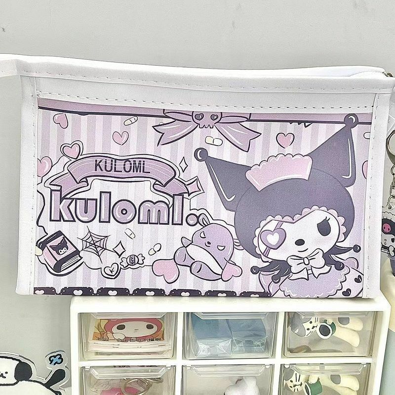 Sanrio Cinnamoroll Kuromi сумка для ручек Водонепроницаемая большая емкость Милая мультяшная сумка для канцелярских принадлежностей косметичка для хранения