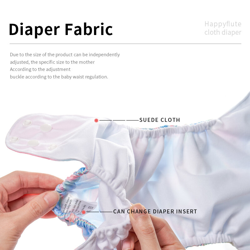 HappyFlute-pañal de tela ajustable para bebé, cubierta de pañal reutilizable, nuevo estilo de moda, 4 piezas por juego