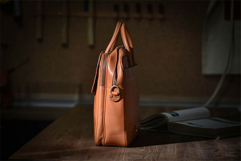 Модный винтажный портфель из натуральной кожи для мужчин и женщин, деловая Повседневная роскошная сумка из натуральной воловьей кожи, рабочая сумка-мессенджер