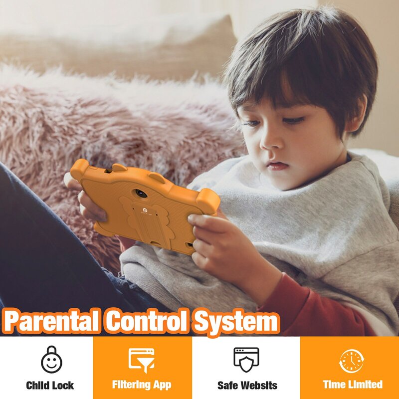 جهاز لوحي للأطفال PRITOM 7 بوصة يعمل بنظام Android 11 2 GB RAM 32 GB ROM برنامج أطفال مثبت بنظام تحكم ألعاب متوافق