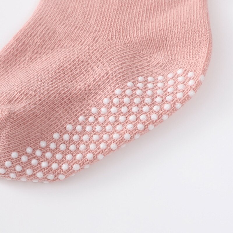Chaussettes tricotées pour bébé, couleur unie, en coton, pour premiers pas des tout-petits