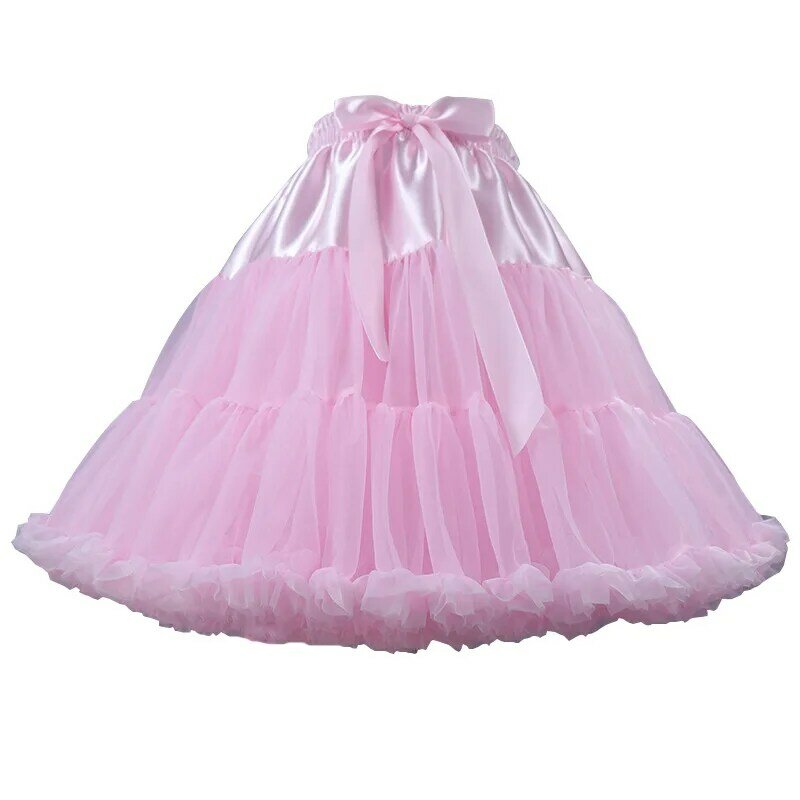 Vintage krótkie bufiaste tiulowe damskie różowe podspódniczki ślubne halki
