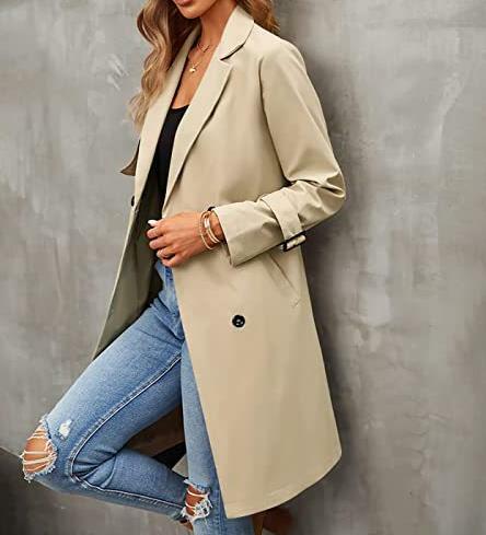 Trench doppiopetto cappotto classico cappotto lungo da donna 2023 di vendita caldo di nuova moda