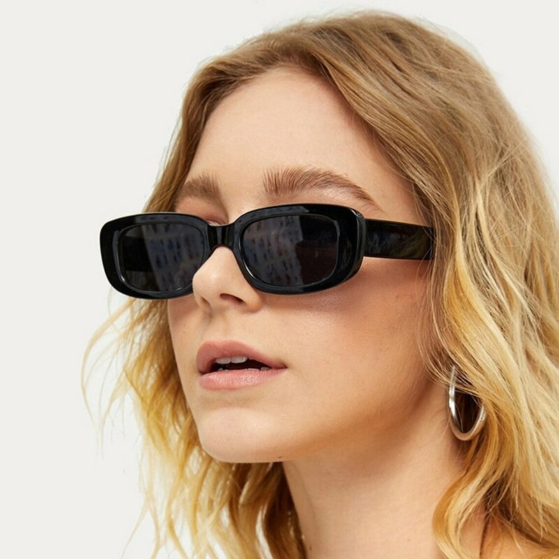 Modne okulary przeciwsłoneczne w stylu Vintage kobiety Retro prostokąt okulary przeciwsłoneczne damskie w popularnym kolorowym kwadratowe okulary