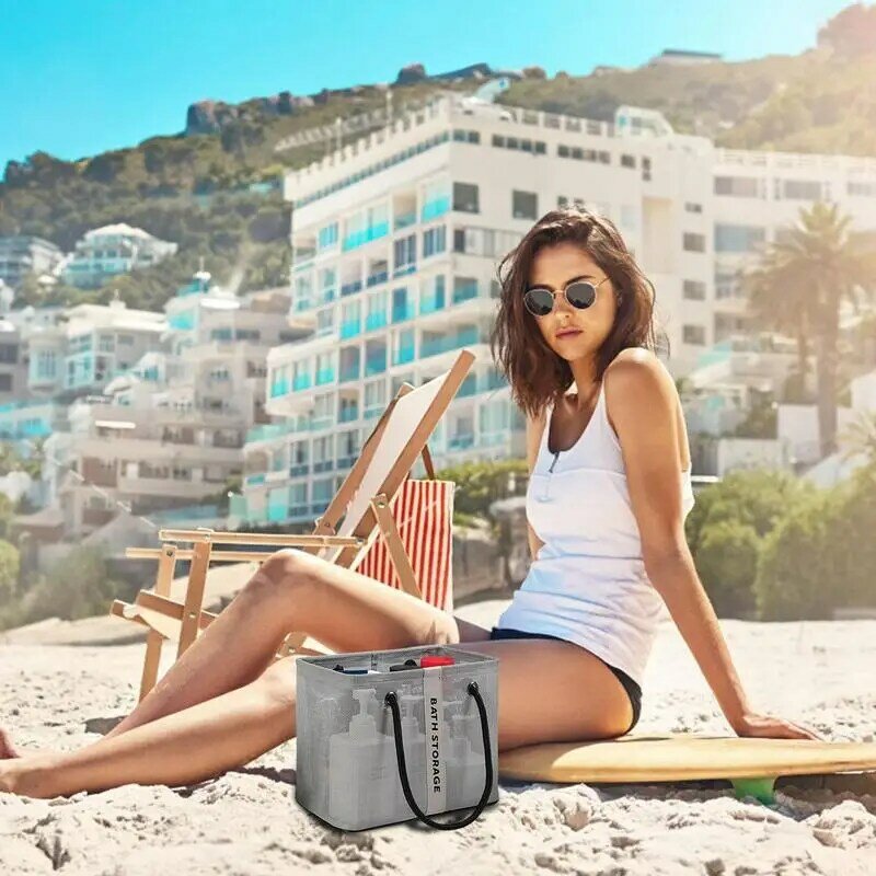 Borsa da spiaggia Tote borsa da viaggio antisabbia con custodia da toilette borsa da spiaggia da viaggio impermeabile borsa da viaggio pieghevole borse da viaggio lavabili