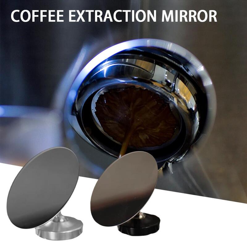 Specchietto Espresso per portafiltro senza fondo Base magnetica girevole nero W2Q9