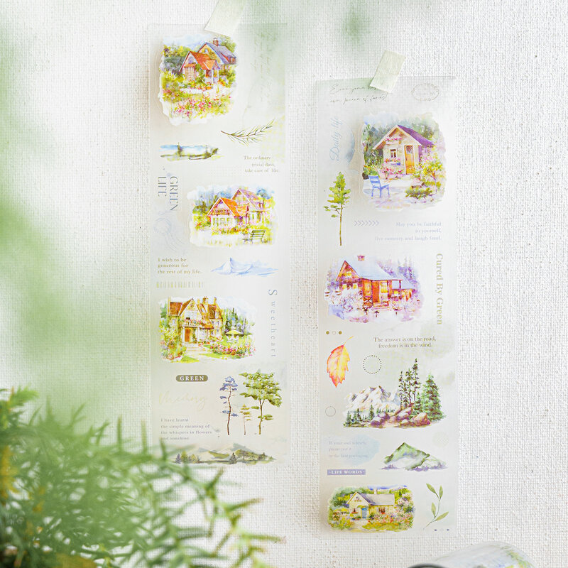 6 buah/lot pita dekorasi hewan peliharaan lucu retro seri Waktu bahagia