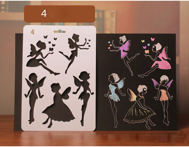 1 Cái Sáng Tạo DIY Chữ Phong Cách Rỗng Hoa Vẽ Bằng Tay Tranh Bản Mẫu Thêu Sò Album Stencil Biểu Tượng Trẻ Em Quà Tặng