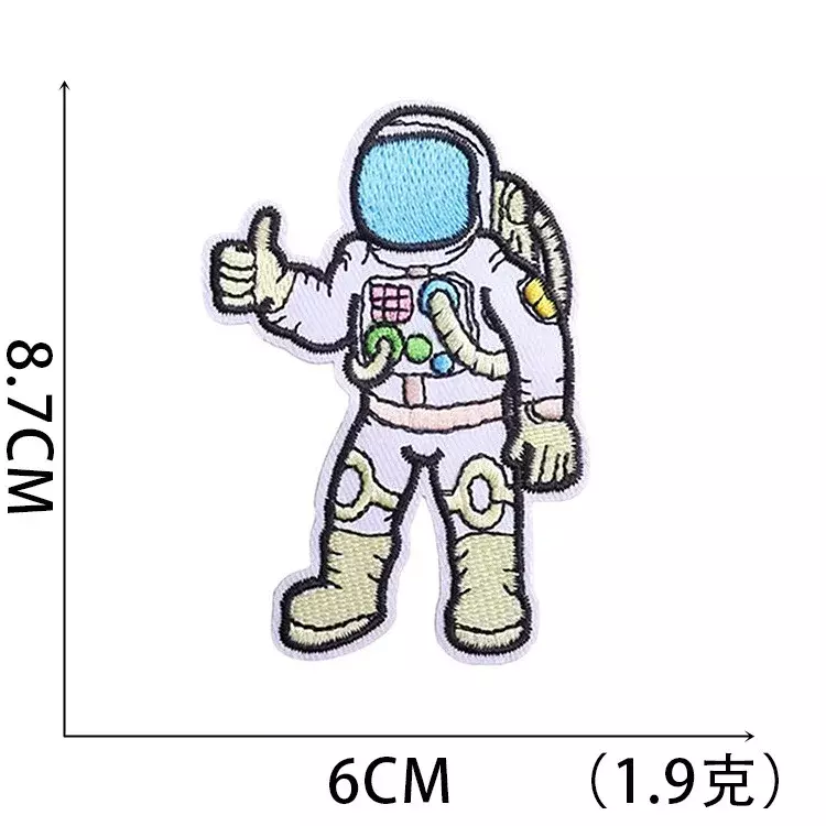 2024 łatka haftowana DIY naklejki gwiazdki kosmiczny astronauta samoprzylepne naszywki na łatach torba na ubrania akcesoria z godła