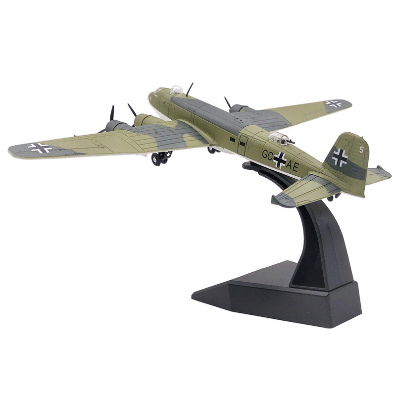 1/144 Scale Focke-Wulf Fw200 Condor Patrol Plane Diecast Metal Aircraft Ornament Model Boy Children Collection Birthday Toy Gift