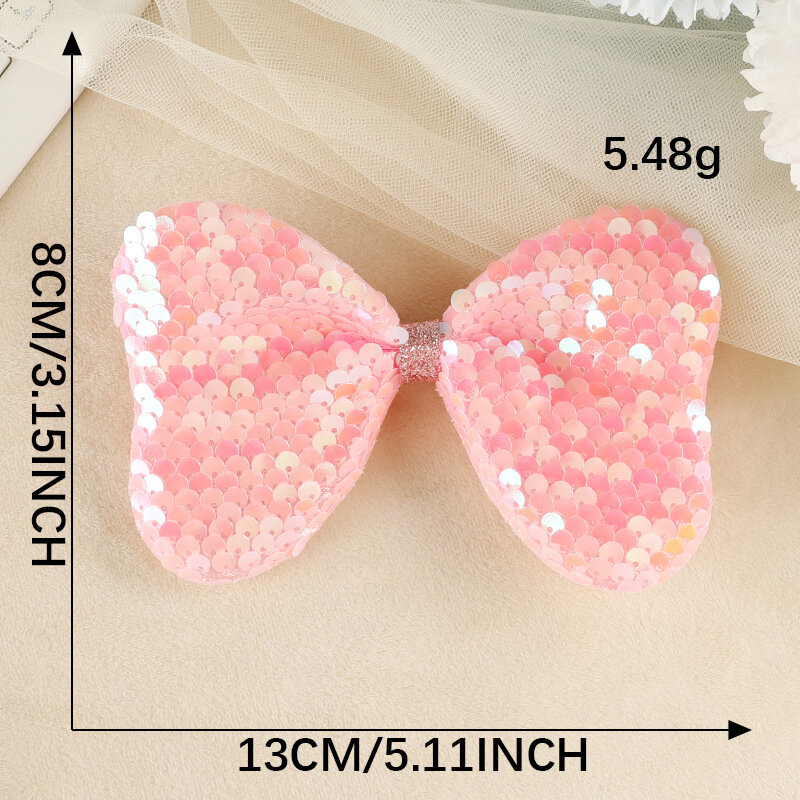 2024 New Embroidery Patches DIY Sequins Bow Flash No-adhesive Fabric Badges Hair Clips Headwear Emblem Clothing Bag Accessories