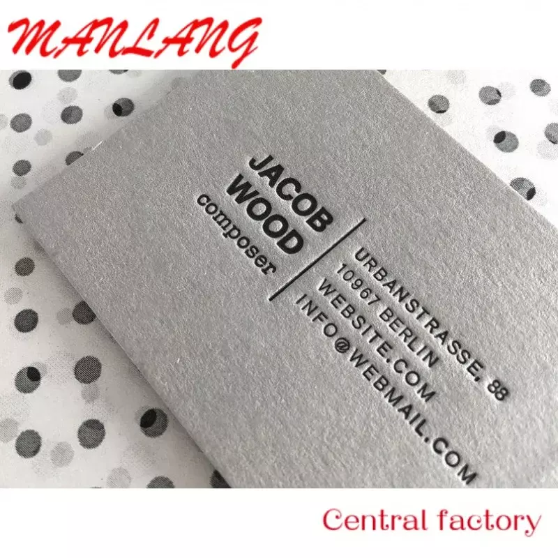 Custom  Custom Letterpress Printing Gallery Cards, New 500Gsm Business Card Embossed Paper
