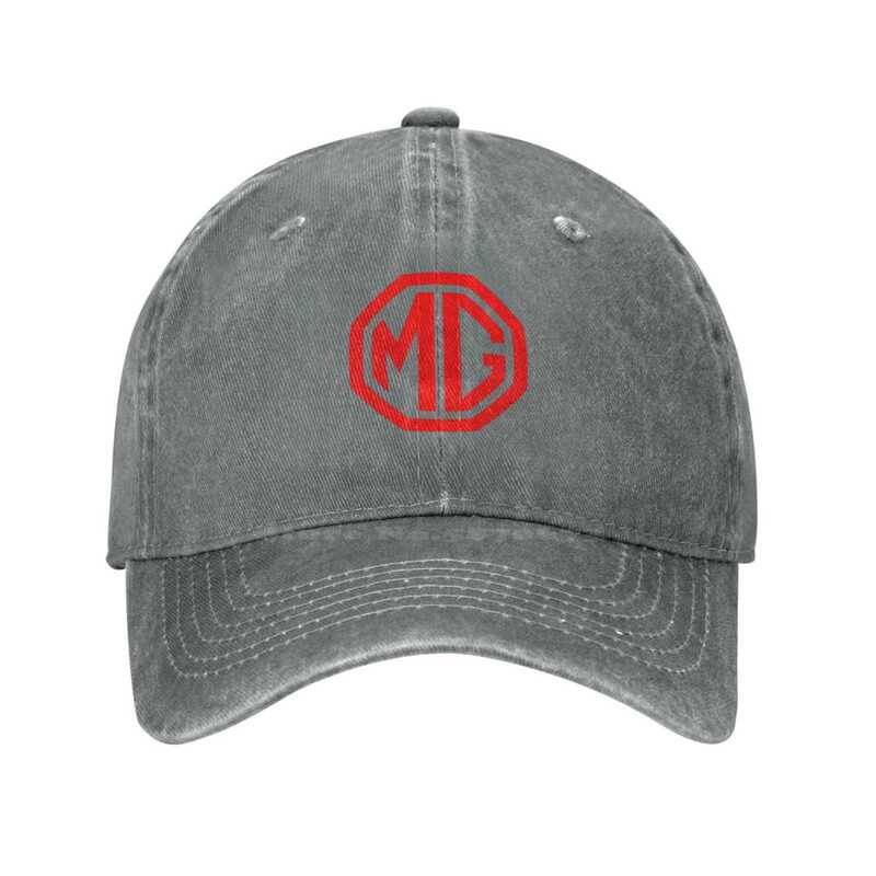 Casquette en denim décontractée avec logo MG imprimé graphique, chapeau de baseball