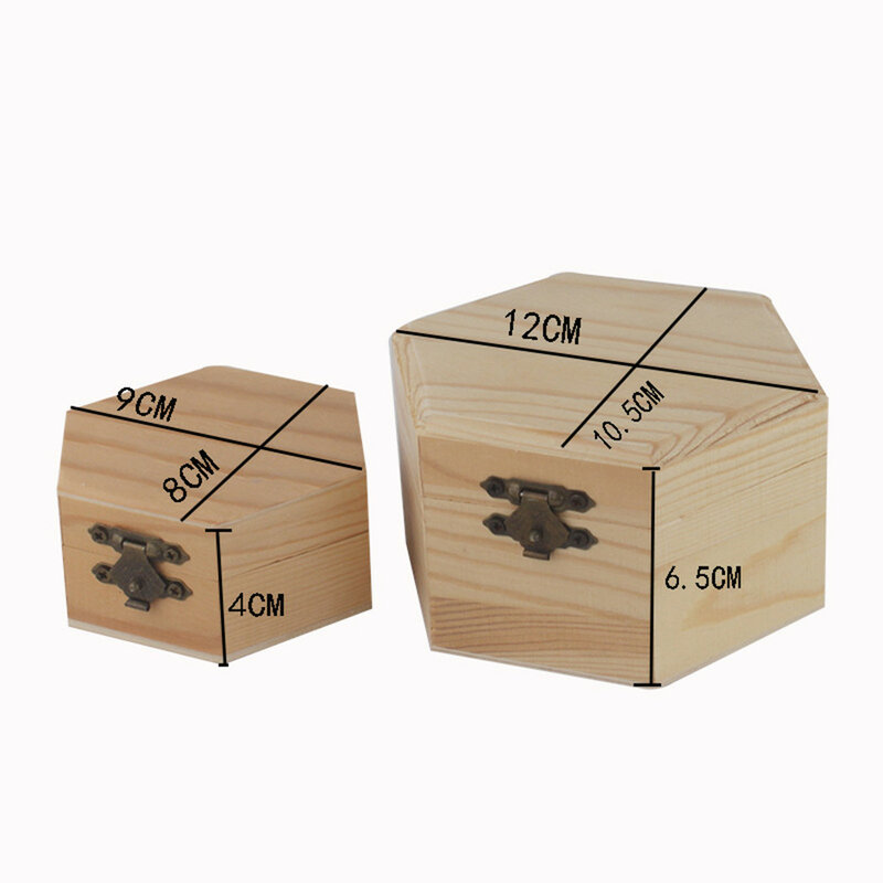 Retro Jewelry Box Desktop Natural Wood Clamshell Storage Decoration Wooden Home Storage Organization Storage Boxes