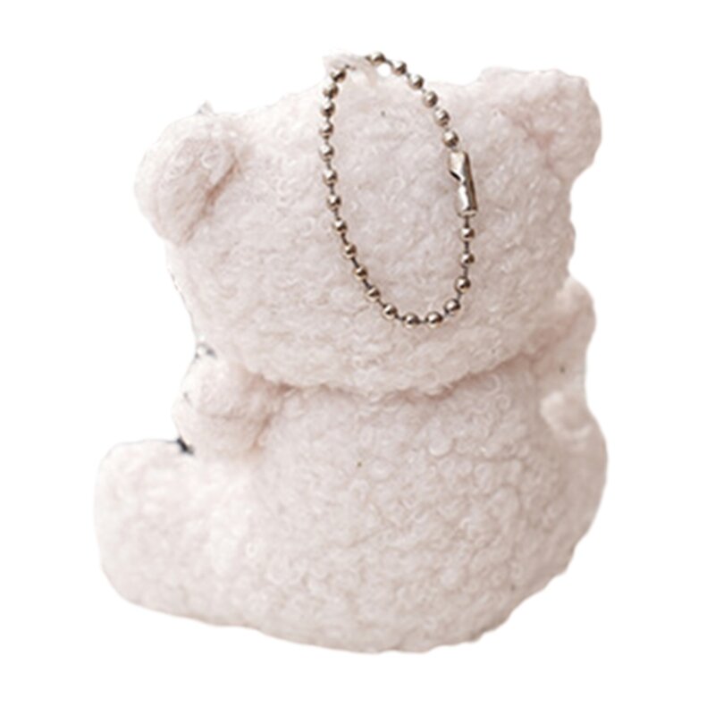 Short Plush Pendant Bear Keychain Wedding Decorative Bear Girls Gift