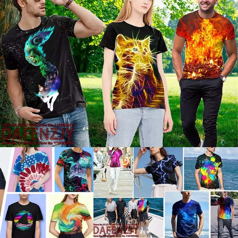Custom Your Exclusive 3D All Over Printed T Shirt For Men Fashion Hip Hop Short Sleeve Tops Abstract Men, Women, Kid T-shirts