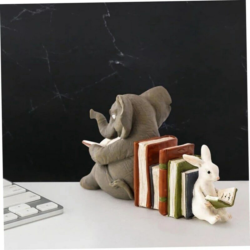 1 Piece Bookshelf Bookends Home Decor Elephant Crafts Animal Decoration Lawn Decor