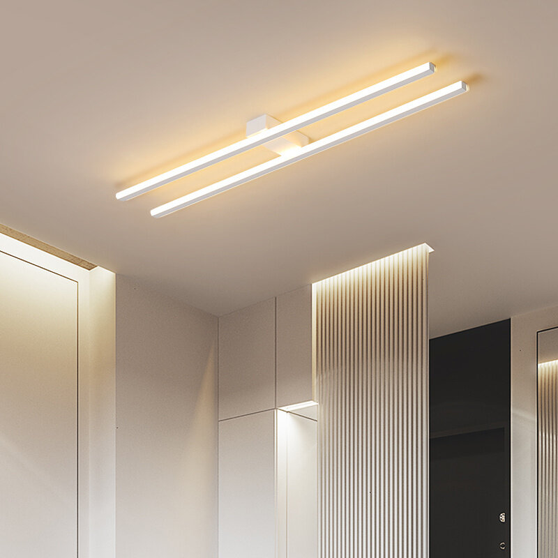 Minimalistyczne taśmy Led żyrandole korytarz korytarza na sufit balkonowy lampy proste nowoczesne kreatywne oświetlenie szatni wejściowej