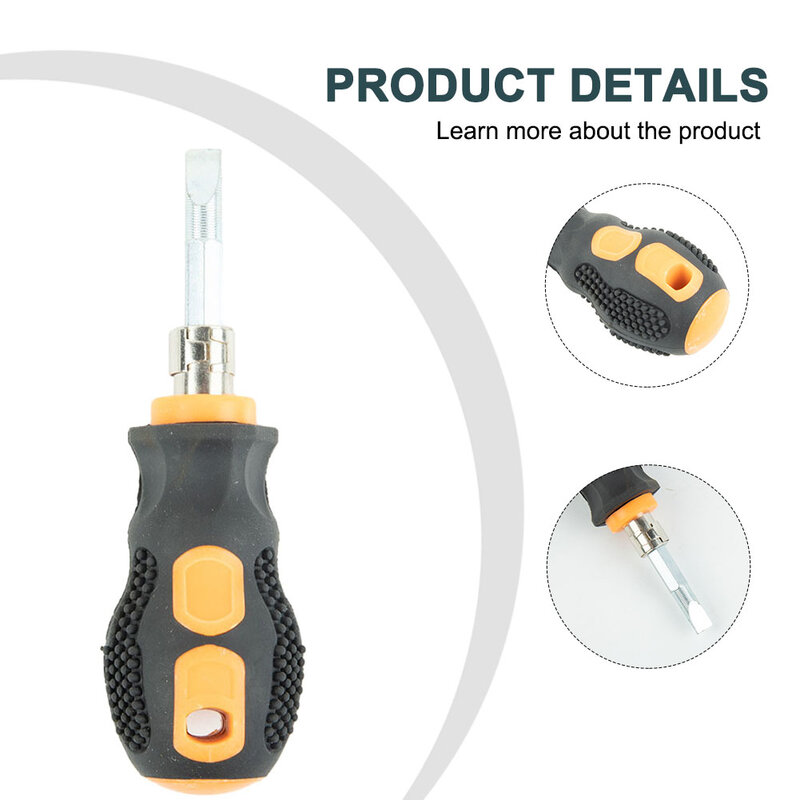 Mini destornillador de precisión de mango corto, herramienta de mano multifuncional portátil, encapsulación de Metal y goma/cristal