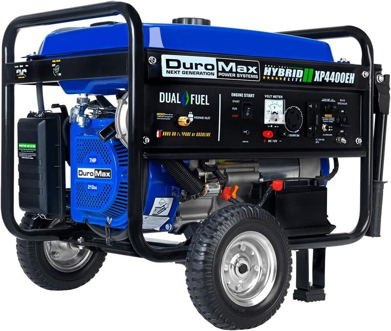 DuroMax XP4400EH Dual Fuel Portable Generator-4400 Watt Gas or Propane