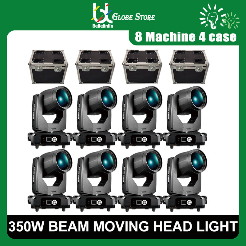 0 Tax 8Pcs Professional DJ Stage Light 350W Beam Moving Head Light Projector Spot Lighting With Case For Party KTV Club For DJ