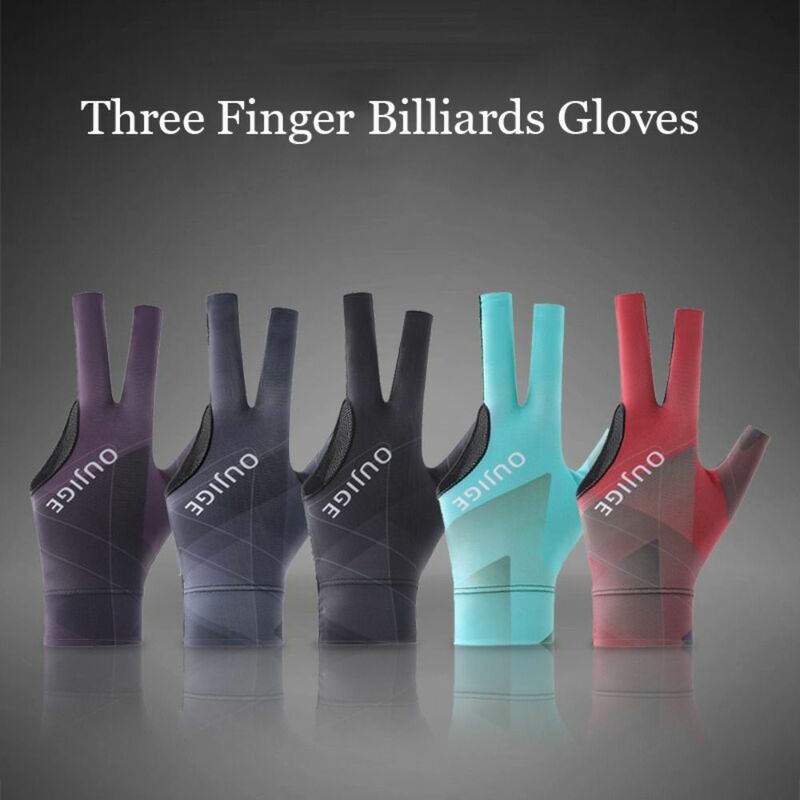 Three Fingers Snooker Glove New Anti-slip Elastic Billiard Glove Left Right Hand Breathable Training Glove Fitness Accessories