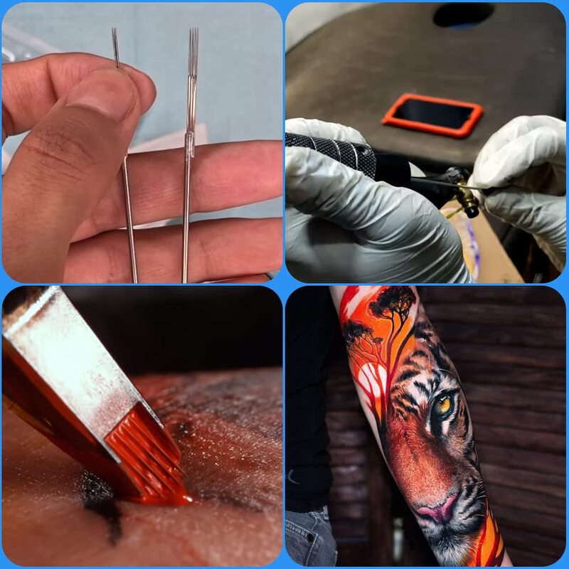 Agulhas de tatuagem estéreis descartáveis, Round Liner Stick e Poke Needles, Fornecimento para Tattoo Machine Pen RL, 0,35mm, 50Pcs por caixa