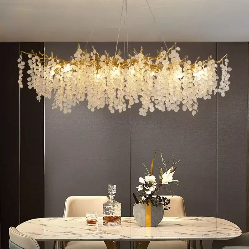 Moderne Luxus Kronleuchter Beleuchtung Gold Hängen Lampe Glas Idoor Wohnkultur Anhänger Lampe für Wohnzimmer Esstisch Schlafzimmer G9