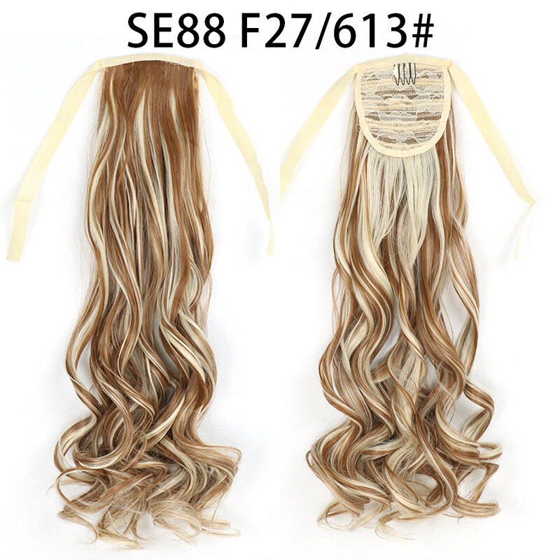 Factory sells long wig ponytail with strap-on design, pear perm, invisible and traceless. Multiple colors available. Can be ship