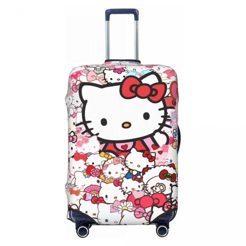 Пользовательский Дорожный Чехол для багажа Hello Kitty Sanrio, моющаяся модель, подходит для 18-32 дюймов