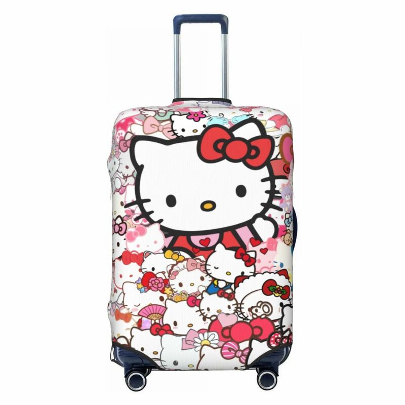 Пользовательский Дорожный Чехол для багажа Hello Kitty Sanrio, моющаяся модель, подходит для 18-32 дюймов