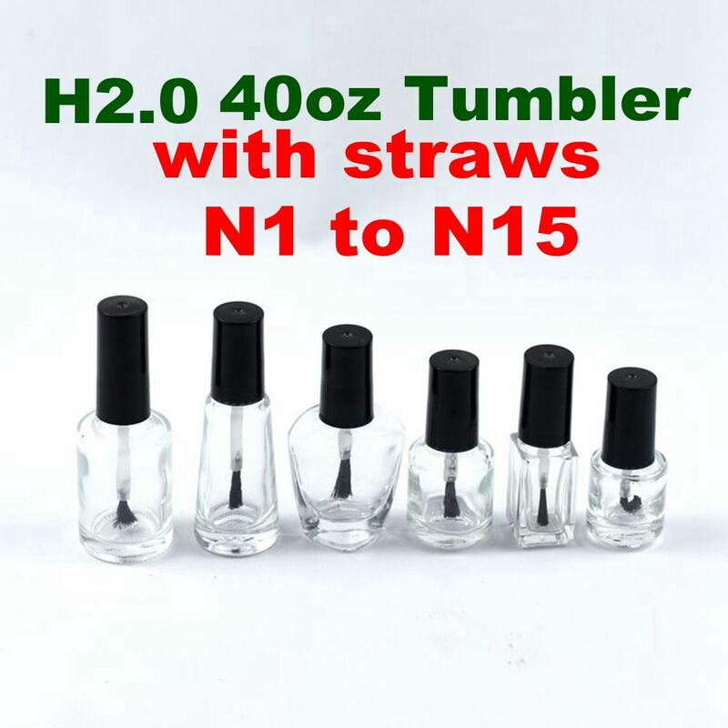 clear glass   cap nail polish bottles round empty 40oz Mug Tumbler with Handle H2.0 N1 to N15