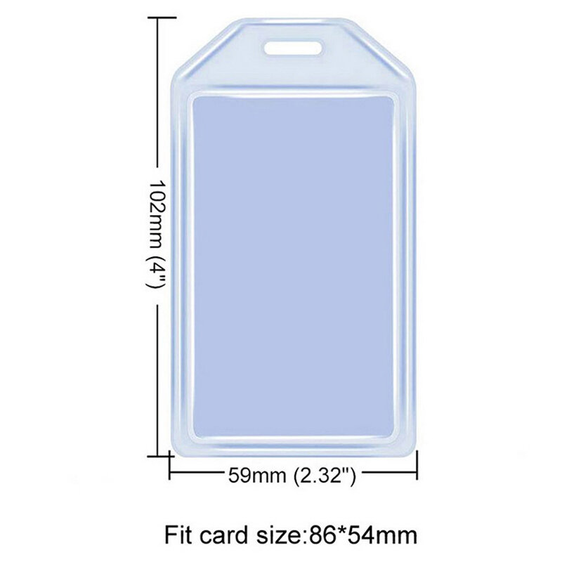 Pemegang lencana kartu ID tugas berat, silikon vertikal plastik keras lembut bening pemegang kartu PVC pemegang Tag nama 57x102mm