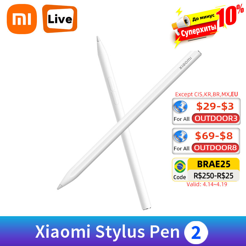 Новинка 2023 стилус для Xiaomi 2 Умная Ручка для планшета Xiaomi Mi Pad 6 Pad 5 Pro 4096 уровень чувствительности Тонкий толстый Магнитный карандаш для рисования