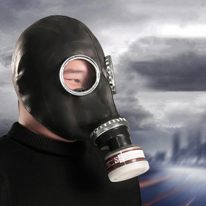 64 tipe masker penuh hitam Multifungsi, Respirator Gas pencegahan baru semprotan lukisan pestisida alami masker karet Kimia