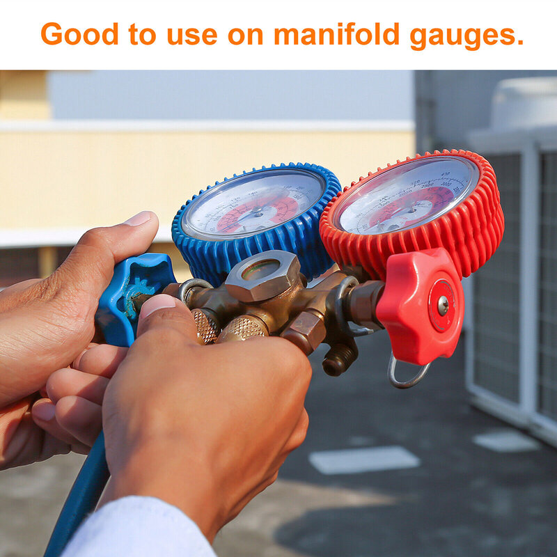 Round Wheel Handle Faucet Handles Manifold Gauges Knob Aluminum Alloy Red HVAC Air Conditioner Accessories