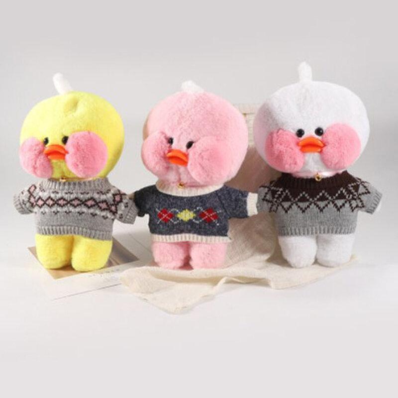 30CM Rosa bonito Kawaii Cafe Mimi Yellow Duck Plush Toy Bonito Stuffed Doll Soft Animal Dolls Kids Brinquedos Presente de aniversário para menina