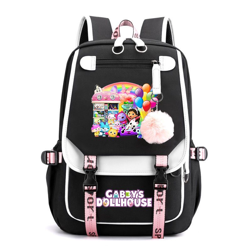 Gabby's Dollhouse mochila con estampado de dibujos animados para niños, bolsa de viaje al aire libre, mochila para niños, bolsa escolar para estudiantes adolescentes