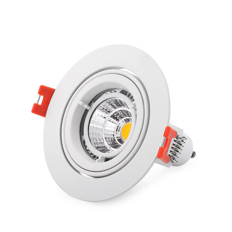 Carcasa de foco LED de un solo cabezal, marco de ajuste, carcasa de globo ocular LED, accesorio GU10 MR16, Downlight blanco y negro