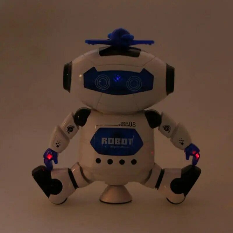 ของเล่นหุ่นยนต์เต้นรำเดินอิเล็กทรอนิกส์พร้อมเสียงเพลงสำหรับเด็ก