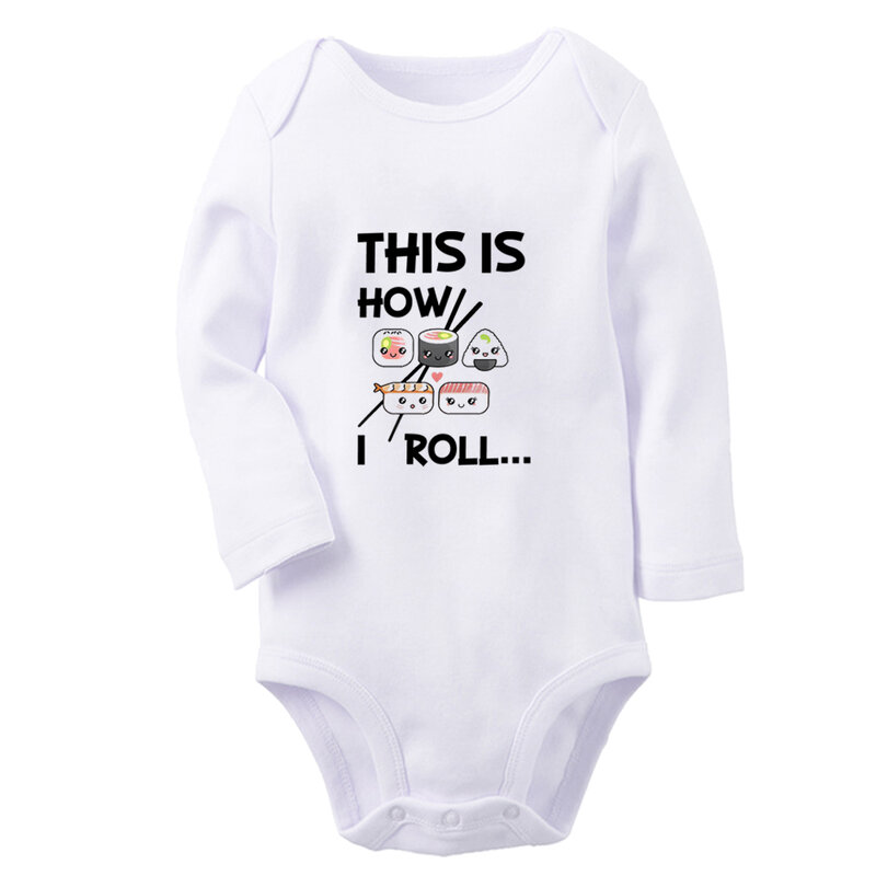 IDzn Baru Romper Bayi Imut Tulisan Bagaimana Saya Gulung Ini Pakaian Lembut Anak-anak Jumpsuit Lengan Panjang Bayi Bodysuit Print Menyenangkan Anak Laki-laki Perempuan