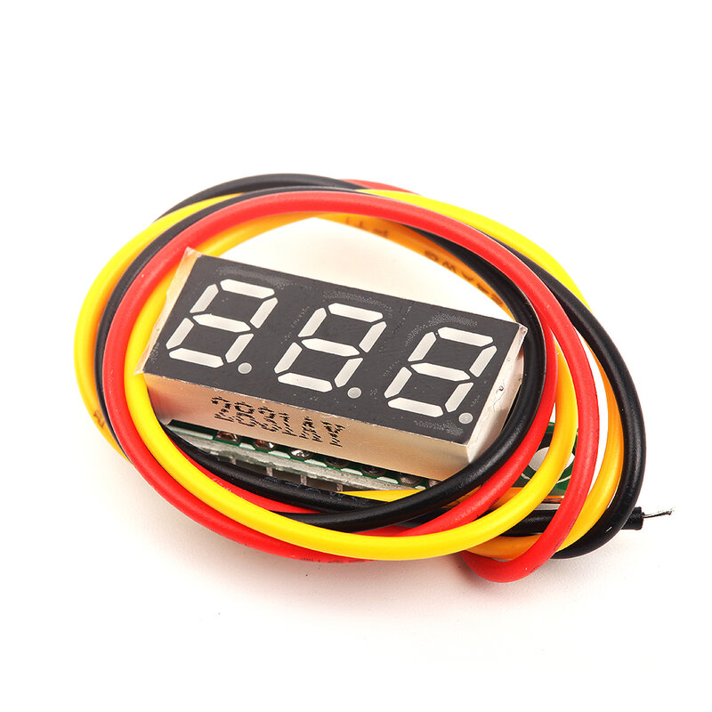 Voltmètre numérique LED 0.28 pouces, 5 pièces, 0-100V, testeur de tension pour voiture, Mobile, 12V, rouge, vert, bleu, jaune