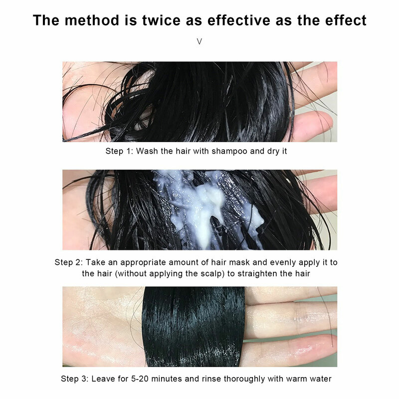Masker Perawatan rambut Keratin, masker perawatan rambut magis 5 detik memperbaiki kerusakan keriting perawatan kulit kepala akar rambut berkilau 500ml