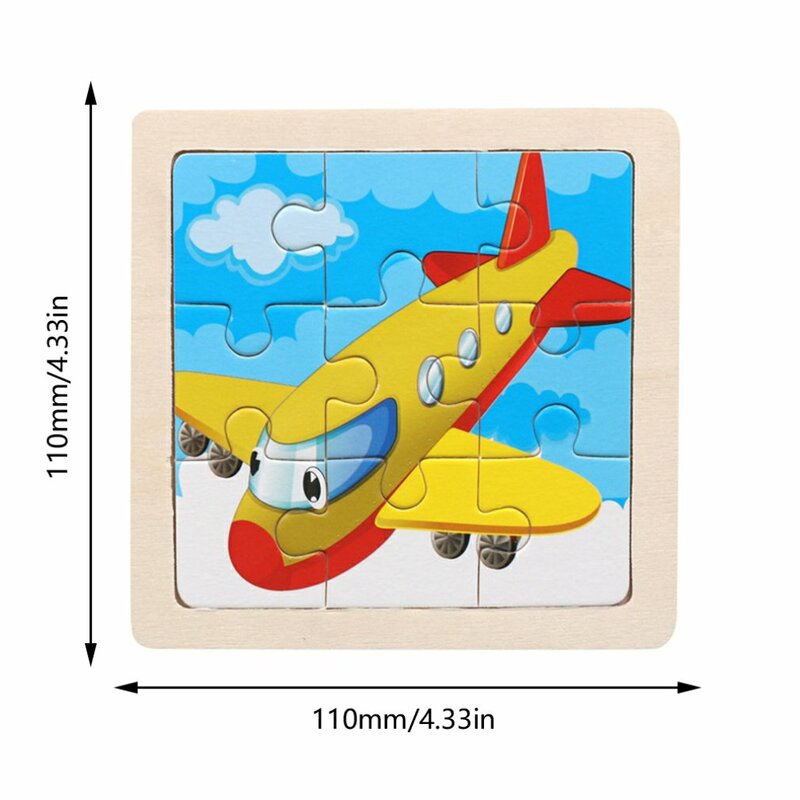 Wooden Small Puzzle Children's Puzzle 9 Pieces Of Woody Forest Animal Shape Story Puzzle/Traffic Puzzles/Idiom Puzzle Toy Puzzle