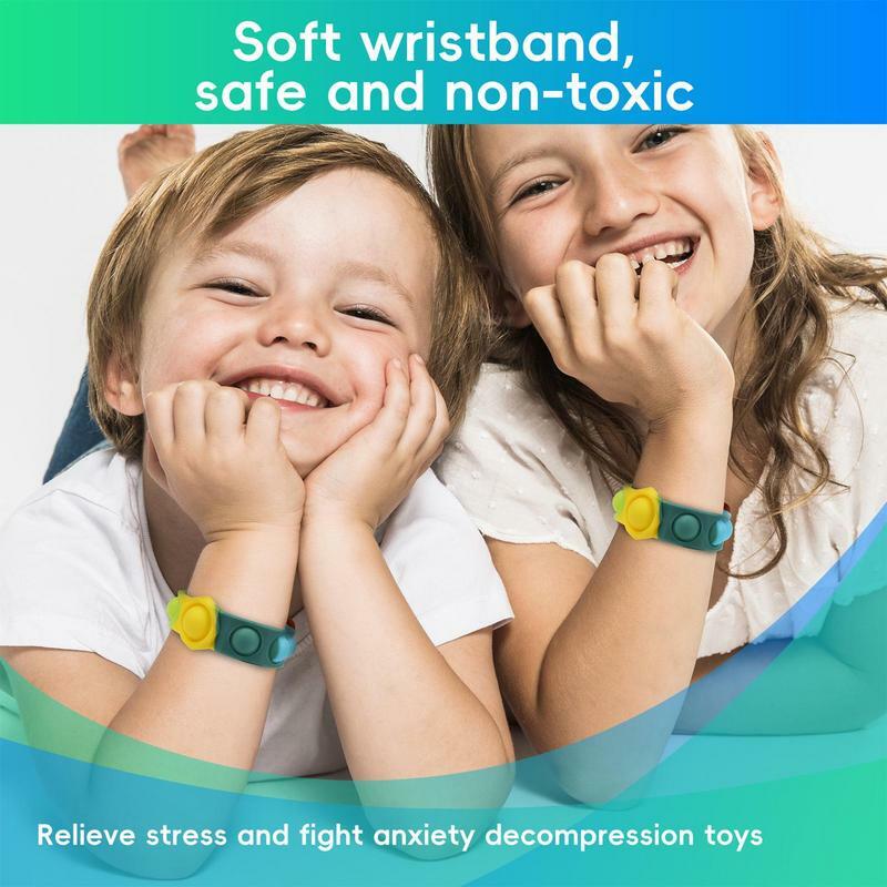 Pulsera de silicona antiestrés para niños y adultos, juguete creativo para apretar los dedos, juguete sensorial divertido, regalo de fiesta