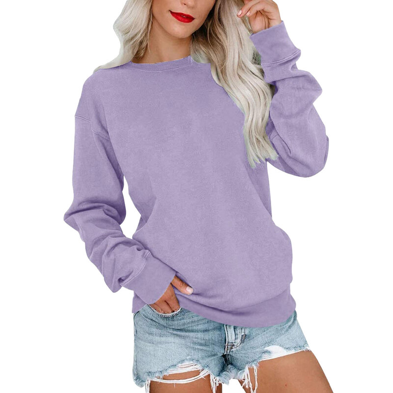Winter Solid Color 3D Printed Women's Casual Round Neck Gradient Sweater